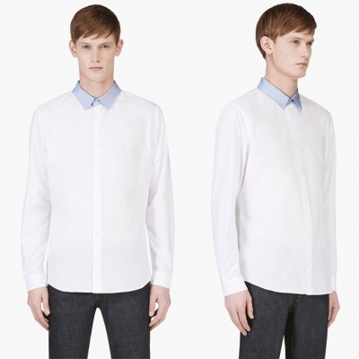 94620 배색카라 포인트 셔츠 (White)
