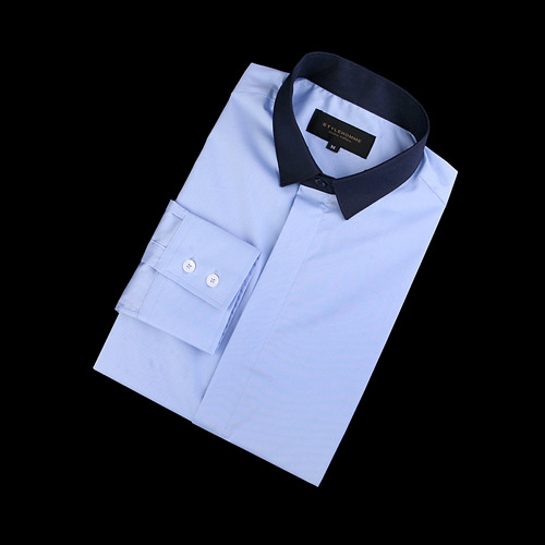 87530 SA 카라배색 셔츠 (Blue)