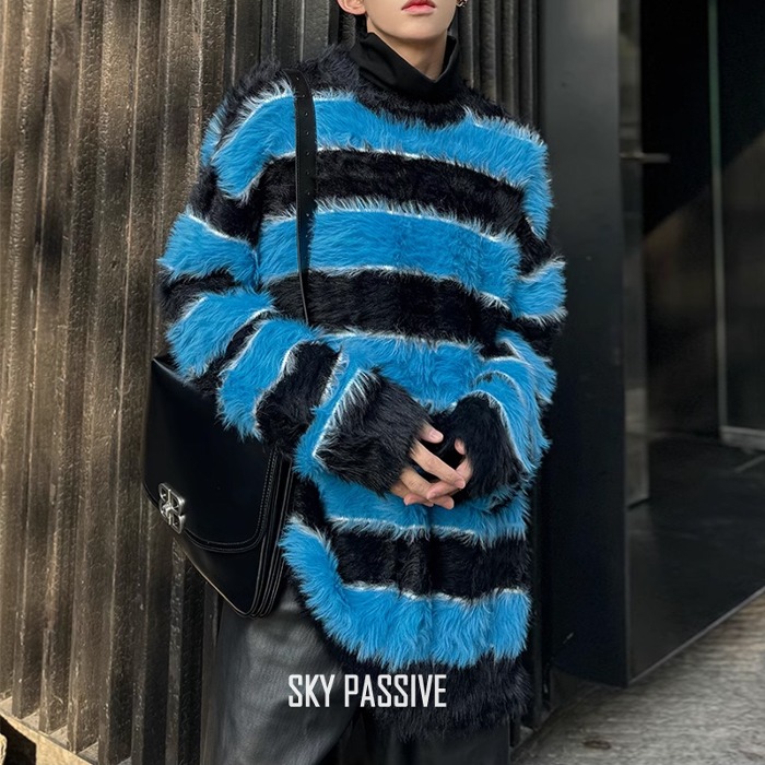 115539 테슬모헤어 단가라 루즈핏 스웨터(Blue)