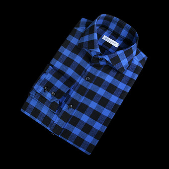86393 No.44-a 프리미엄 깅엄 체크 기모 셔츠 (Blue)