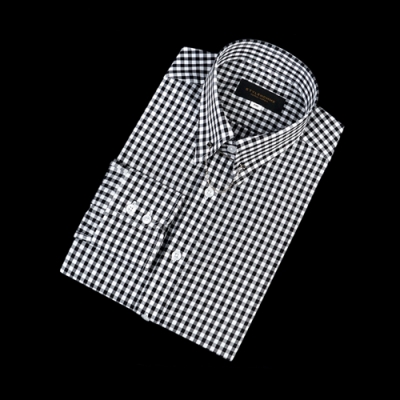 92159 No.02-B 블록 체크 칼라바 전용 셔츠 (Black)